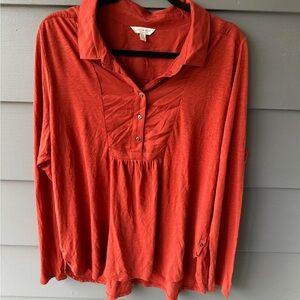 Lucky Brand sz L spice orange top shirt EUC
